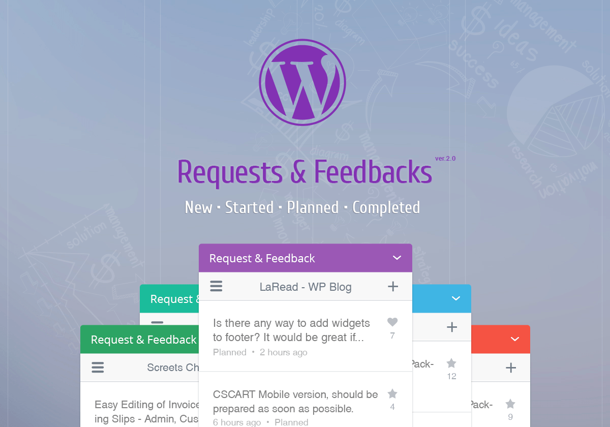 WordPress Feedback Plugin - requests & feedbacks